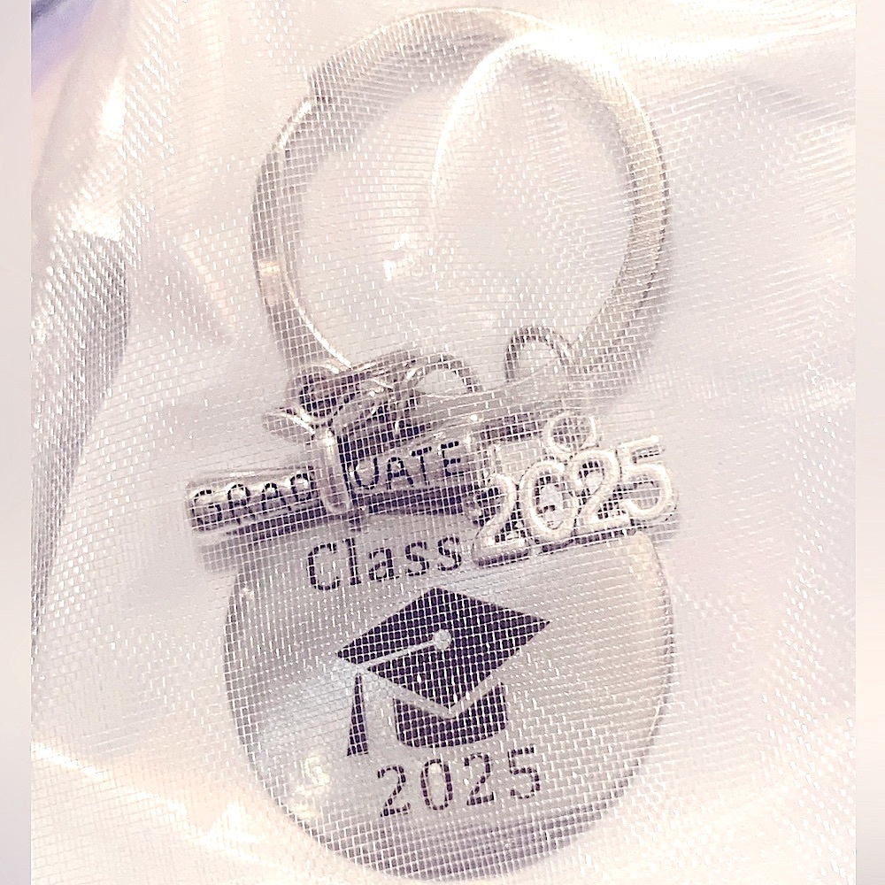 Hand Crafted Class of 2025 or 2026 Silver Graduation Keychain NEW NWT - Picture 3 of 14